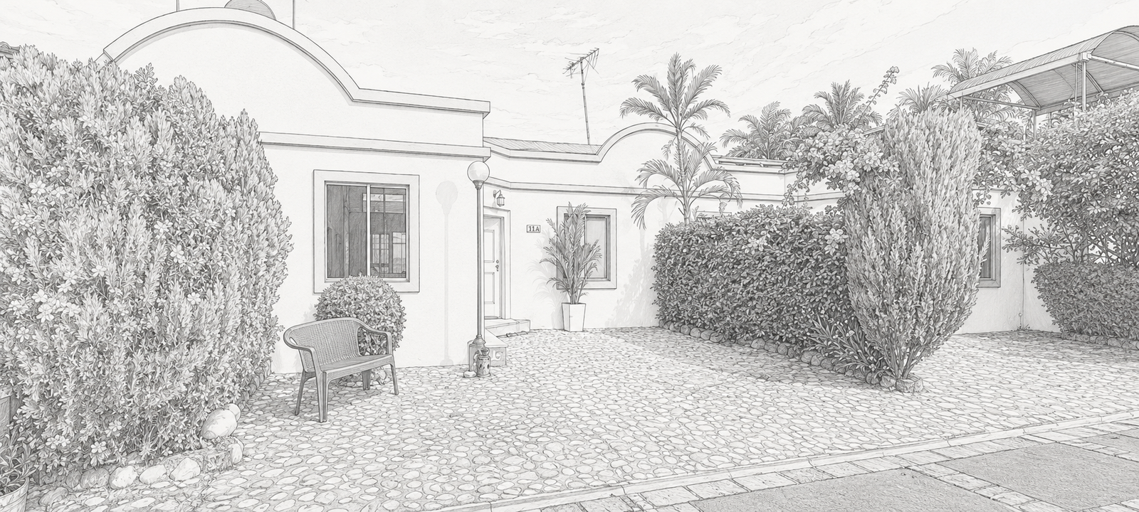 Boceto de la entrada de Casa Encanto de Melgar