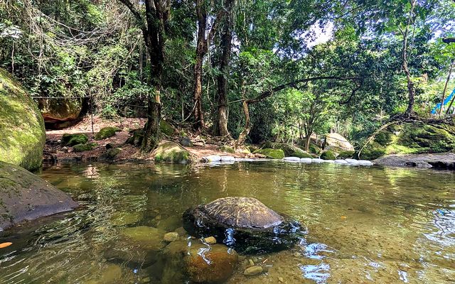 Aguas cristalinas de la quebrada La Cajita cerca de Melgar, Tolima